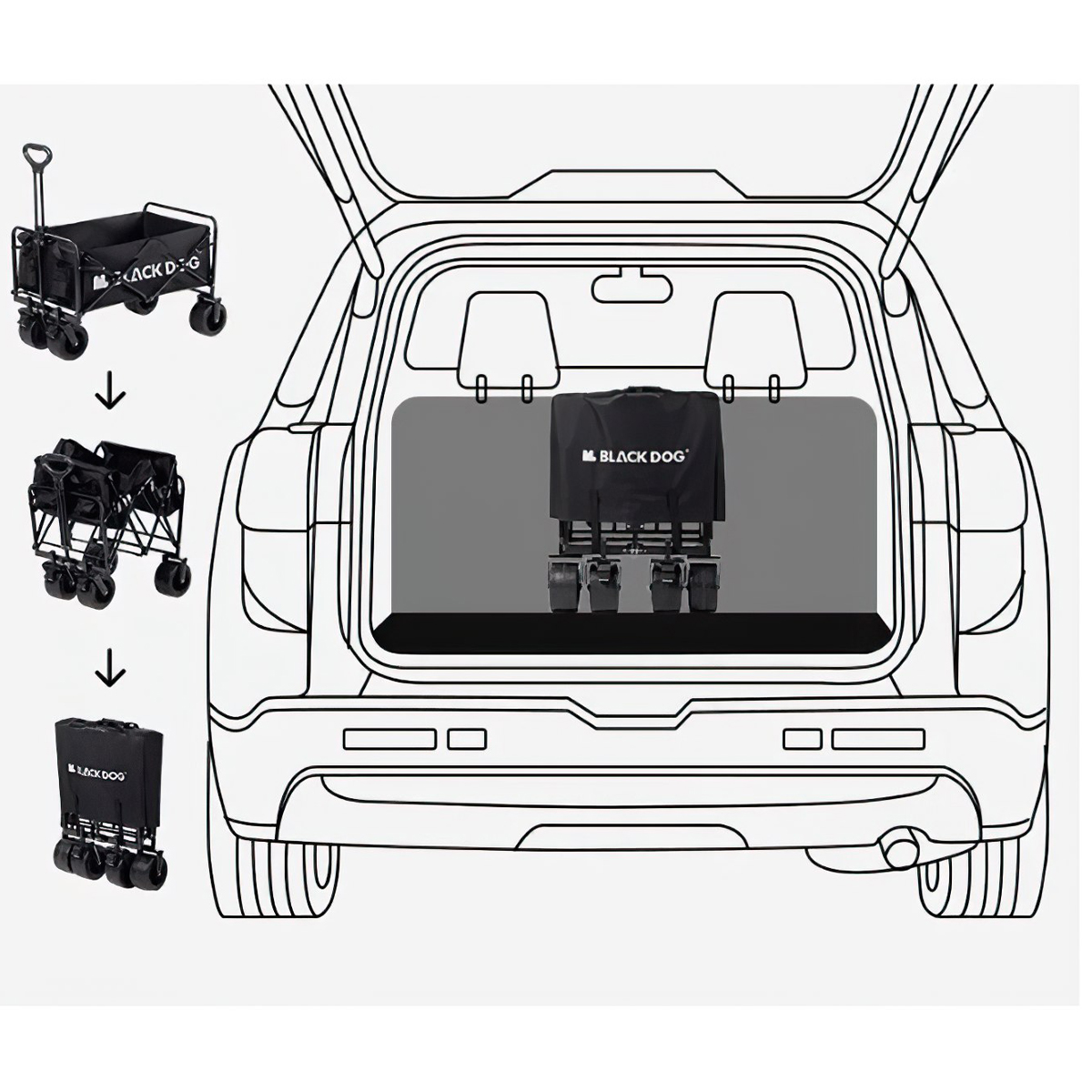 BlackDog CBD2300JJ023 Xe Kéo Cắm Trại Xếp Gọn
