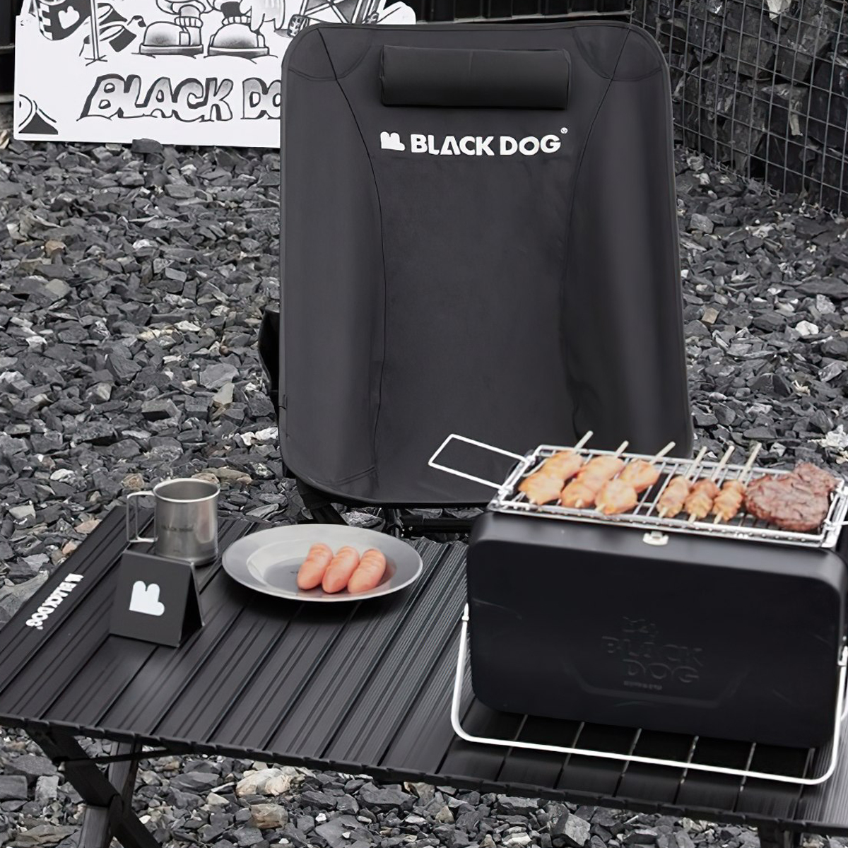 Blackdog CBD2300JJ024 Ghế Mặt Trăng Tựa Đầu Xếp Gọn Cắm Trại multi gear