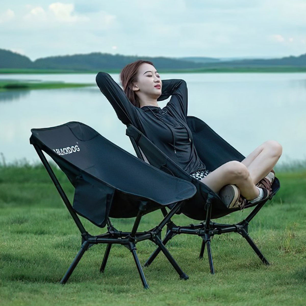Blackdog CBD2300JJ025 Ghế Mặt Trăng Tựa Lưng Xếp Gọn Cắm Trại Multi gear