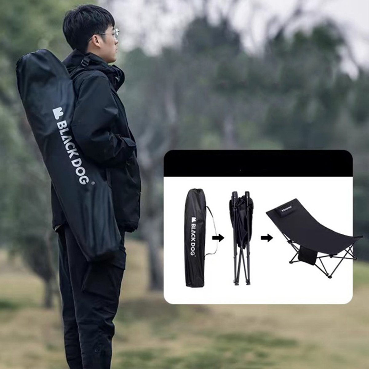Blackdog CBD2300JJ027 Ghế Xếp Ngã Lưng Cắm Trại Thư Giãn