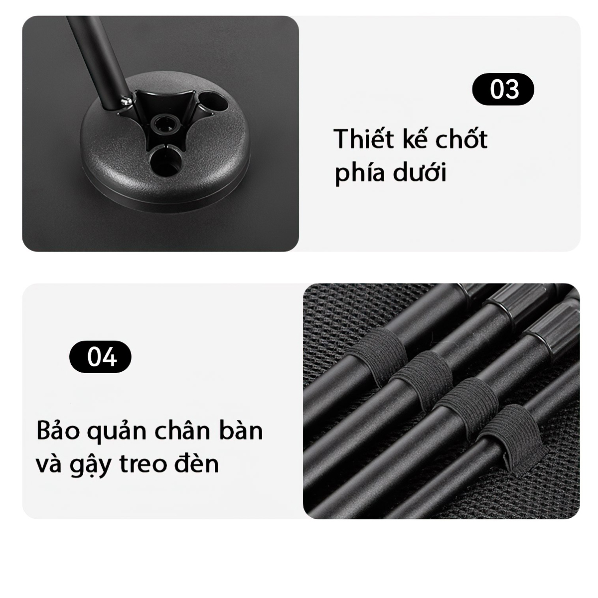 Blackdog CBD2300JJ028 Bàn Tròn Mini Kèm Gậy Treo Đèn Cắm Trại