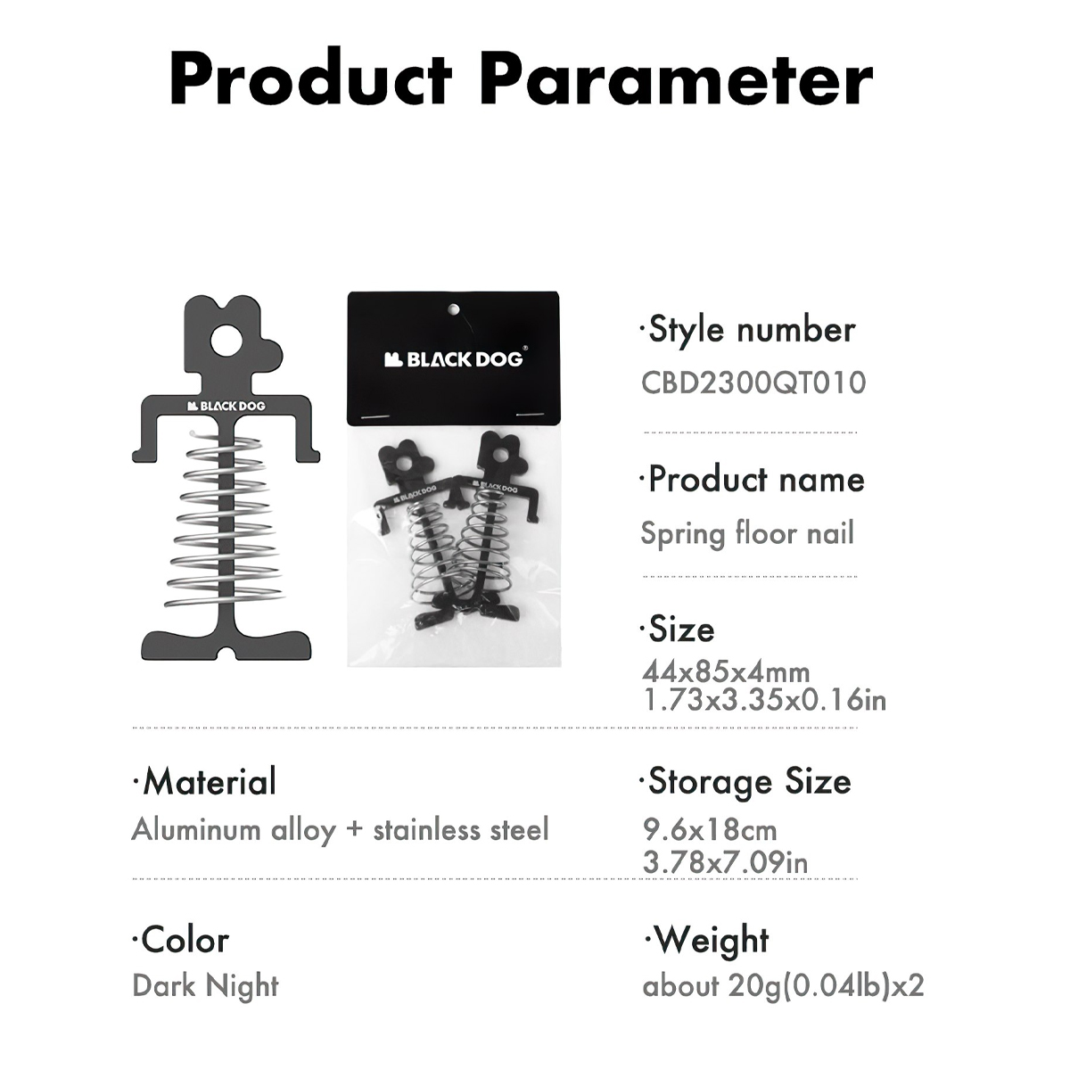 Blackdog CBD2300QT010 Cọc Neo Lều Cho Sàn Gỗ (2 Cái)