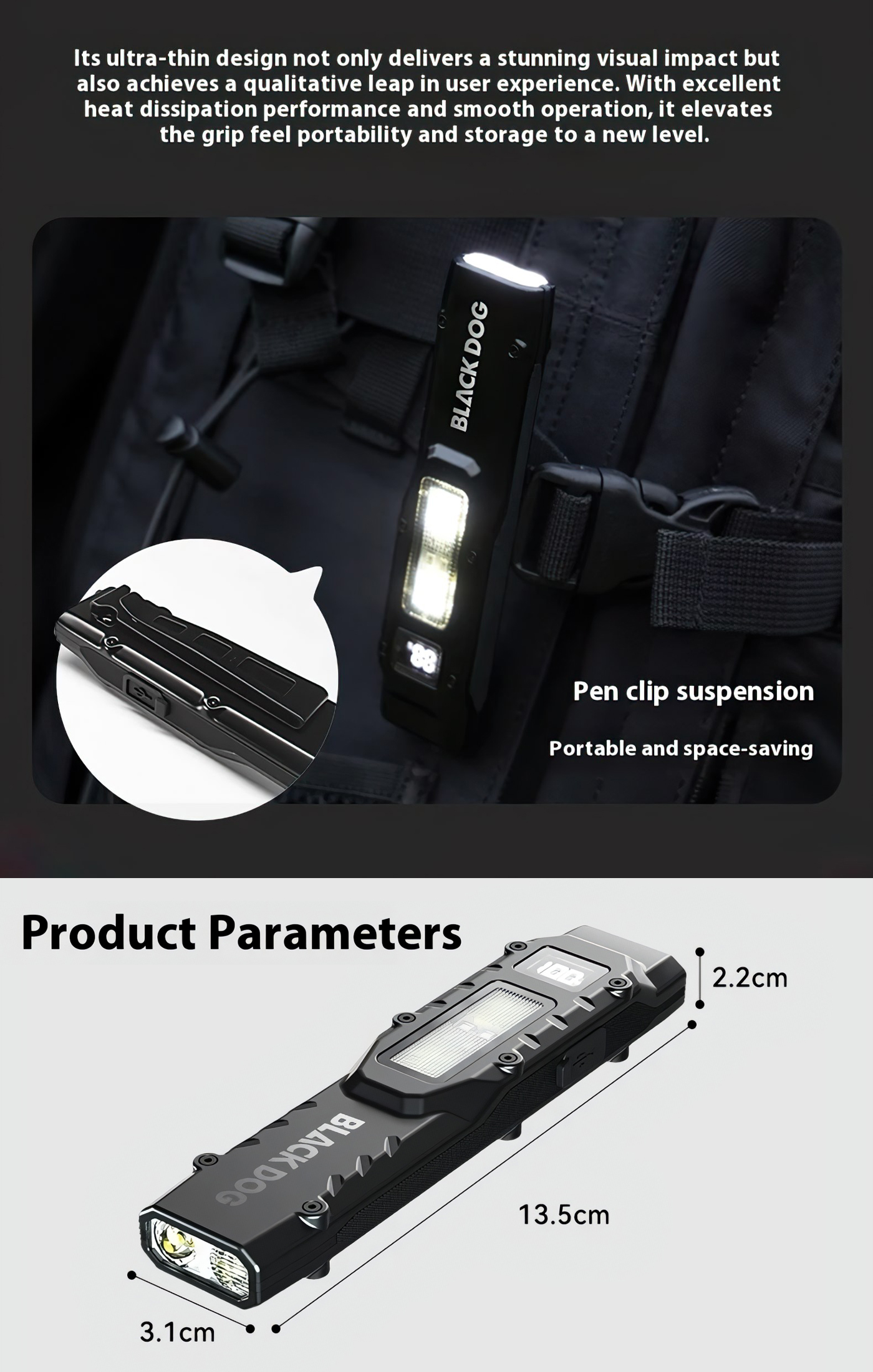 Blackdog Đèn Pin EDC Bỏ Túi Cắm Trại Đa Năng Yeren R1 CBD2550ZM019