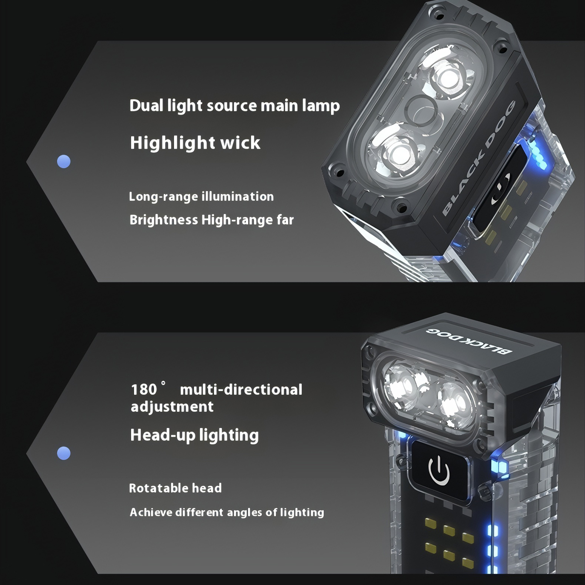 Blackdog Đèn pin EDC Xoay Đầu Cắm Trại Đa Năng CBD2550ZM016