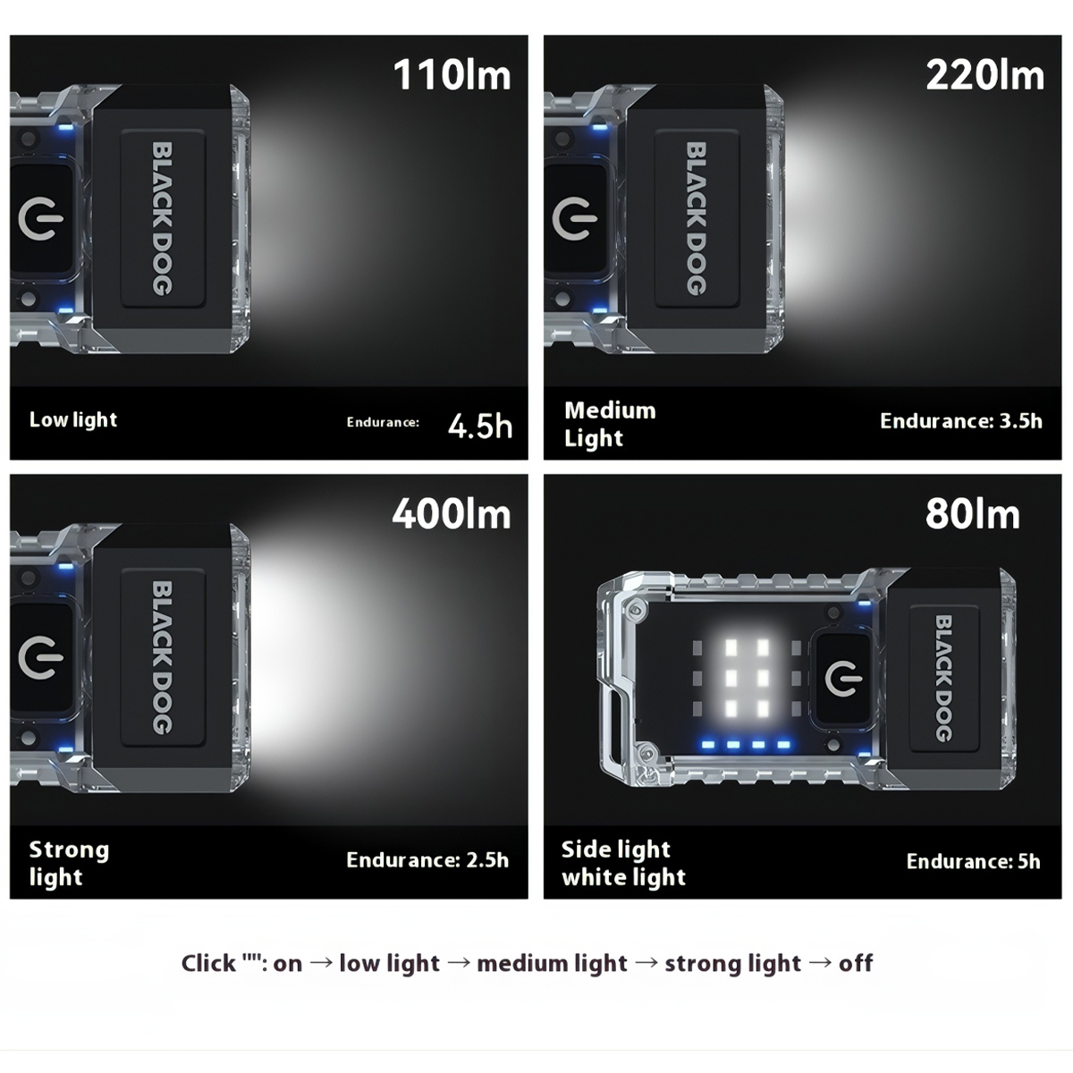 Blackdog Đèn pin EDC Xoay Đầu Cắm Trại Đa Năng CBD2550ZM016