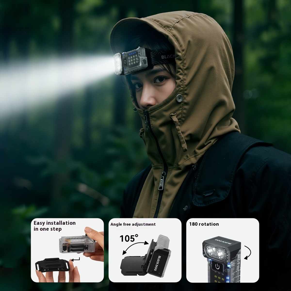 Blackdog Đèn pin EDC Xoay Đầu Cắm Trại Đa Năng CBD2550ZM016