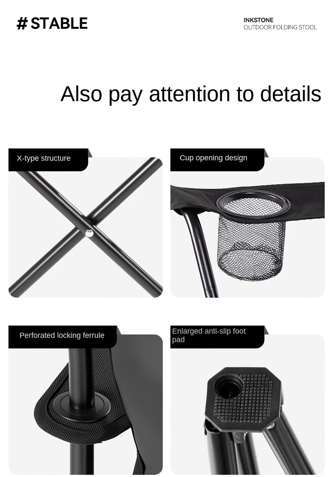 Blackdog Ghế Cắm Trại Câu Cá Gấp Gọn Tựa Tay CBD2550JJ054 - CBD2550JJ055