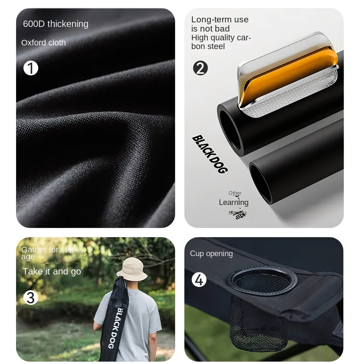 Blackdog Ghế Cắm Trại Câu Cá Gấp Gọn Tựa Tay CBD2550JJ054 - CBD2550JJ055