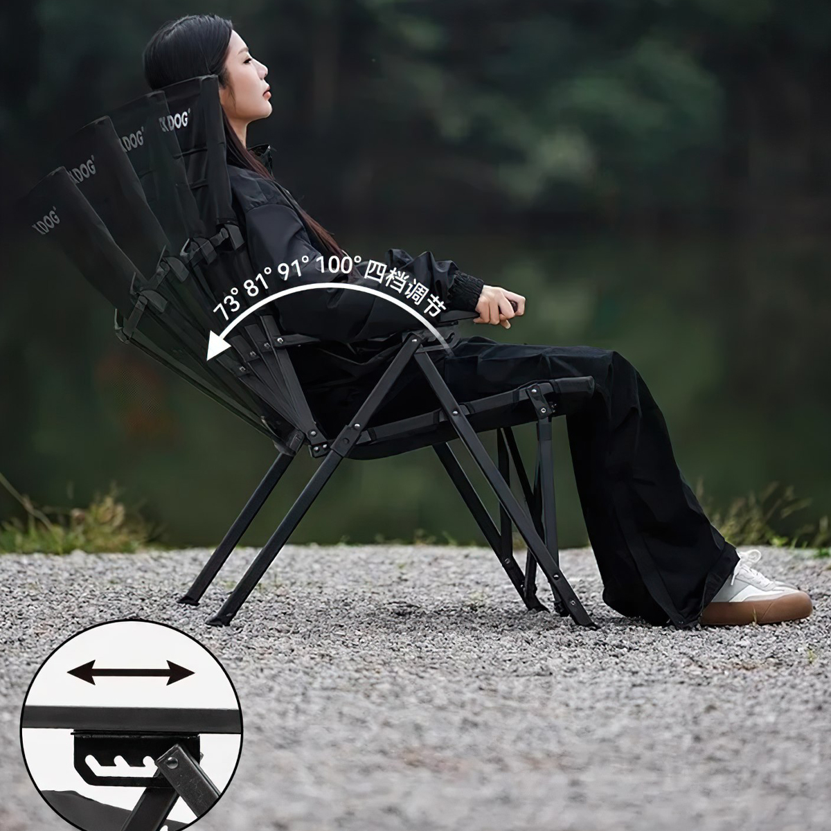 Blackdog Ghế Cắm Trại Gấp Gọn Lưng Cao Tựa Đầu CBD2450JJ042