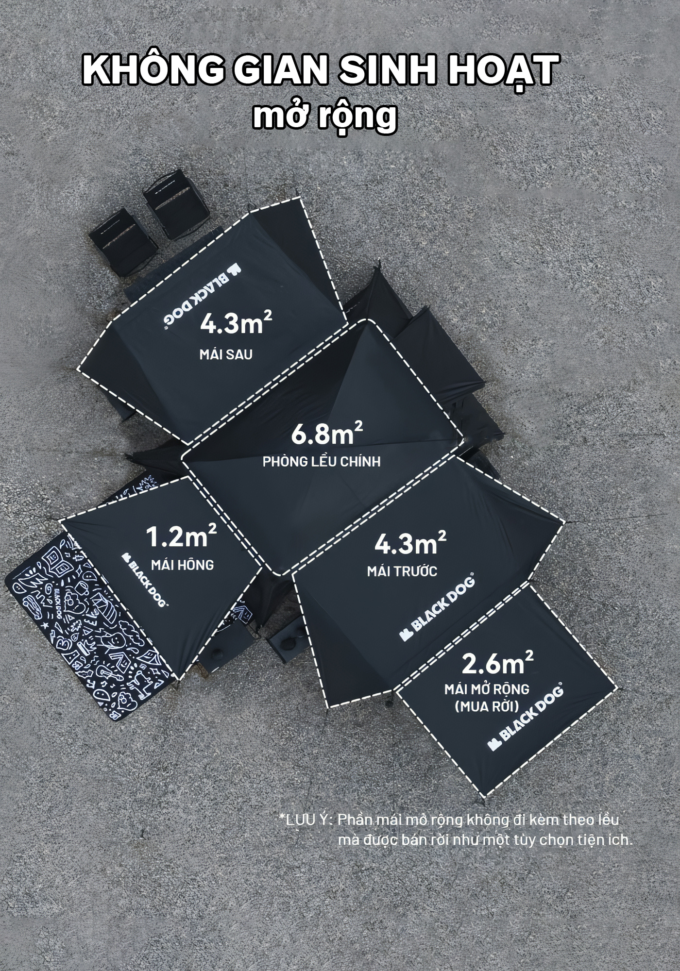 Blackdog Lều Cắm Trại 6 Người Dựng Nhanh Mountain Garden 6.8 CBD2450WS050
