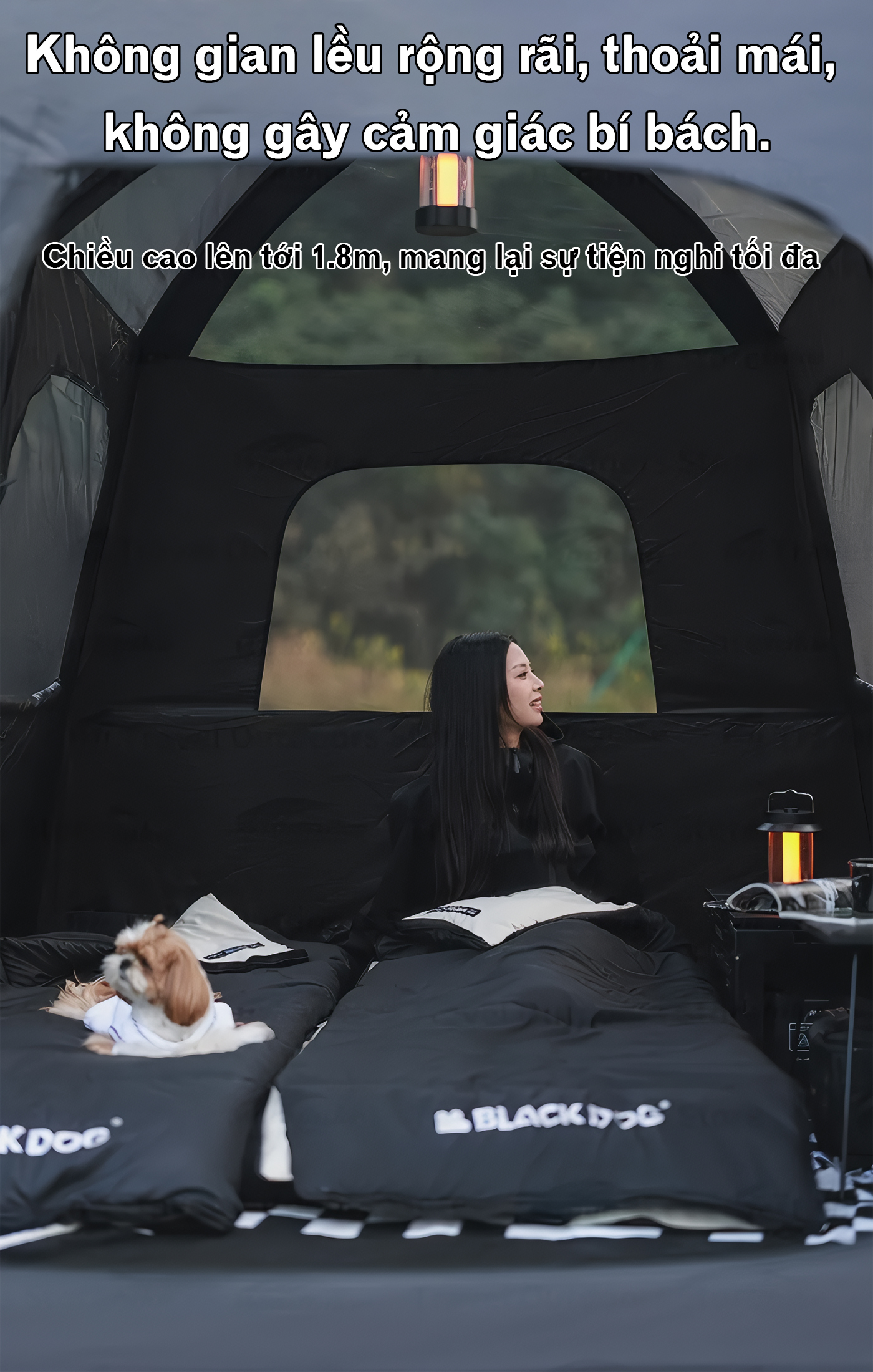 Blackdog Lều Cắm Trại 6 Người Dựng Nhanh Mountain Garden 6.8 CBD2450WS050
