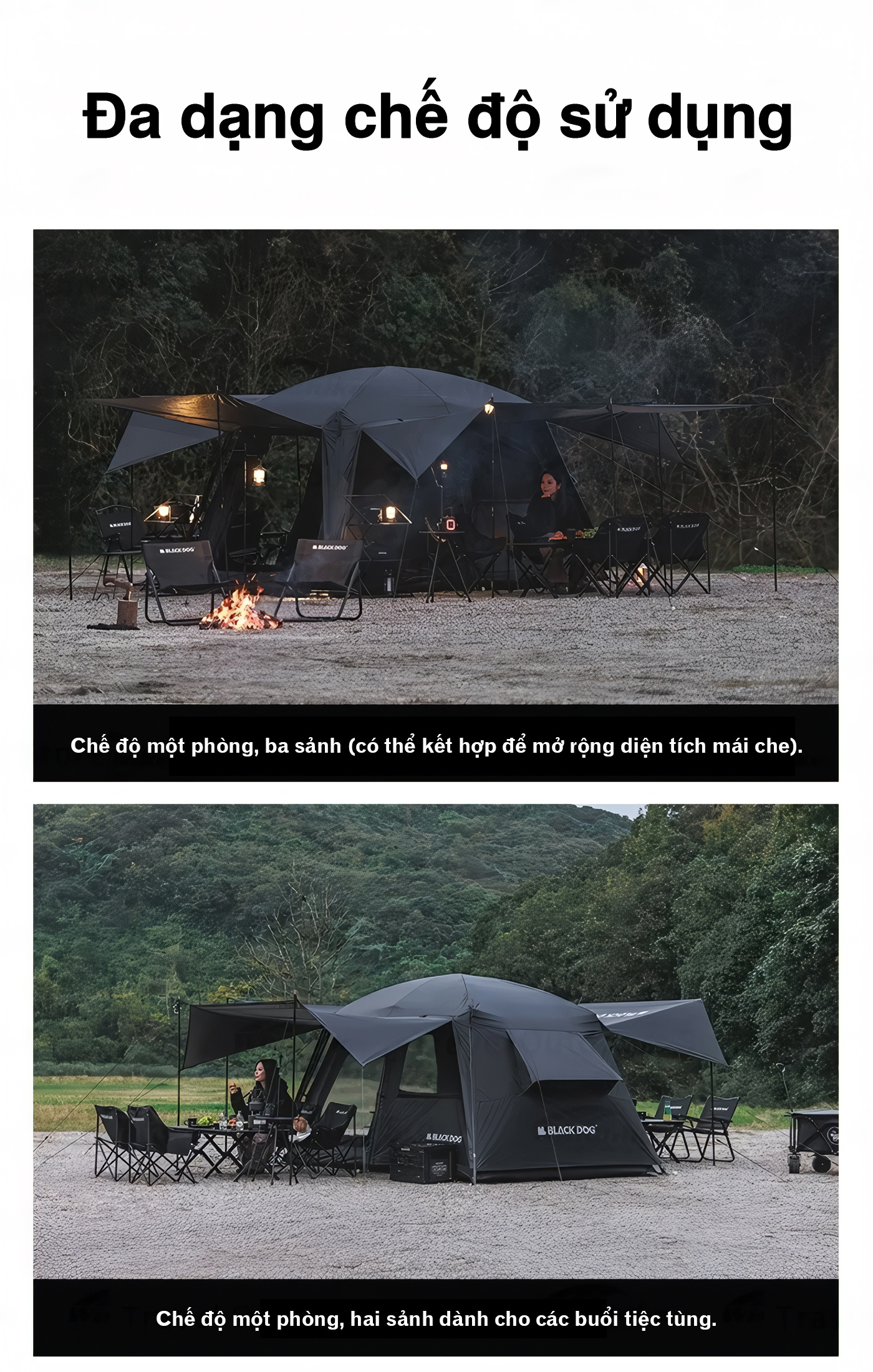Blackdog Lều Cắm Trại 6 Người Dựng Nhanh Mountain Garden 6.8 CBD2450WS050