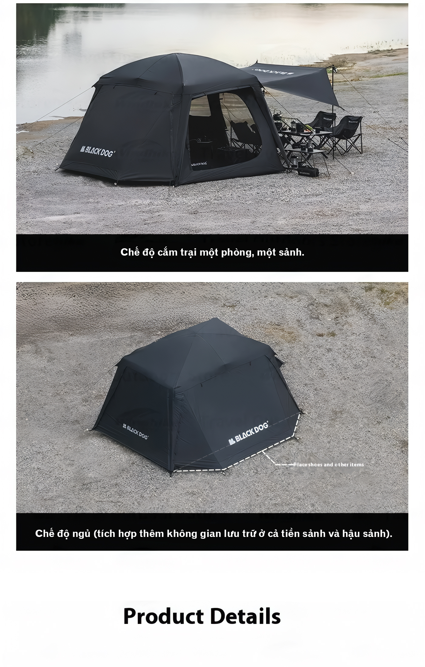 Blackdog Lều Cắm Trại 6 Người Dựng Nhanh Mountain Garden 6.8 CBD2450WS050