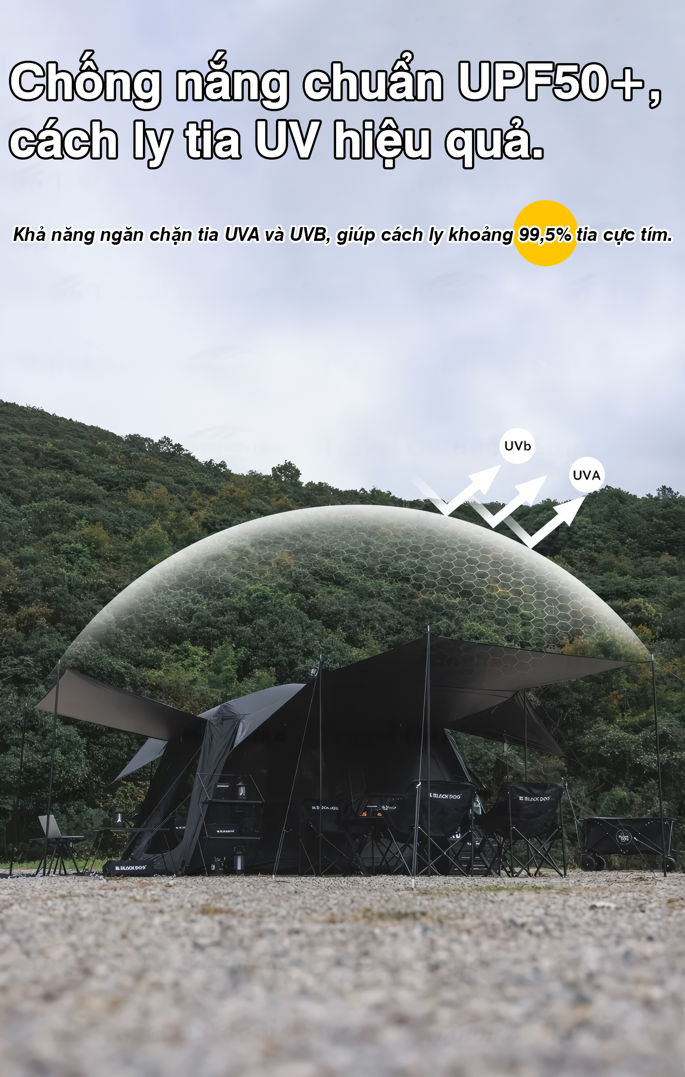 Blackdog Lều Cắm Trại 6 Người Dựng Nhanh Mountain Garden 6.8 CBD2450WS050