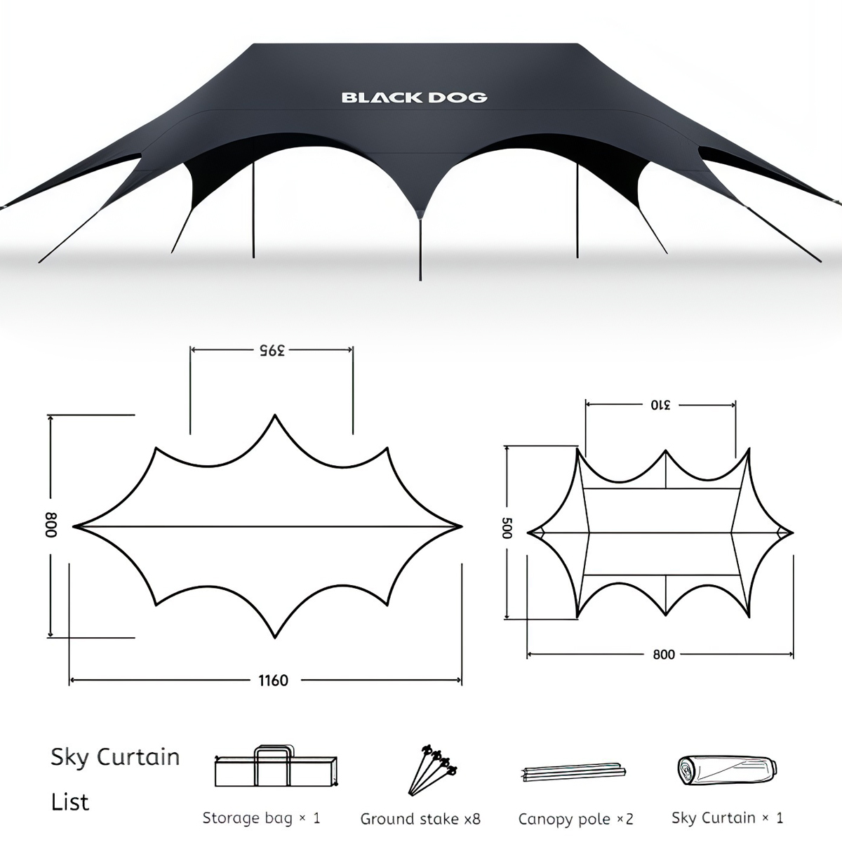 Blackdog Lều Trung Tâm Cắm Trại (lều tăng) 16 người CBD2550WS027