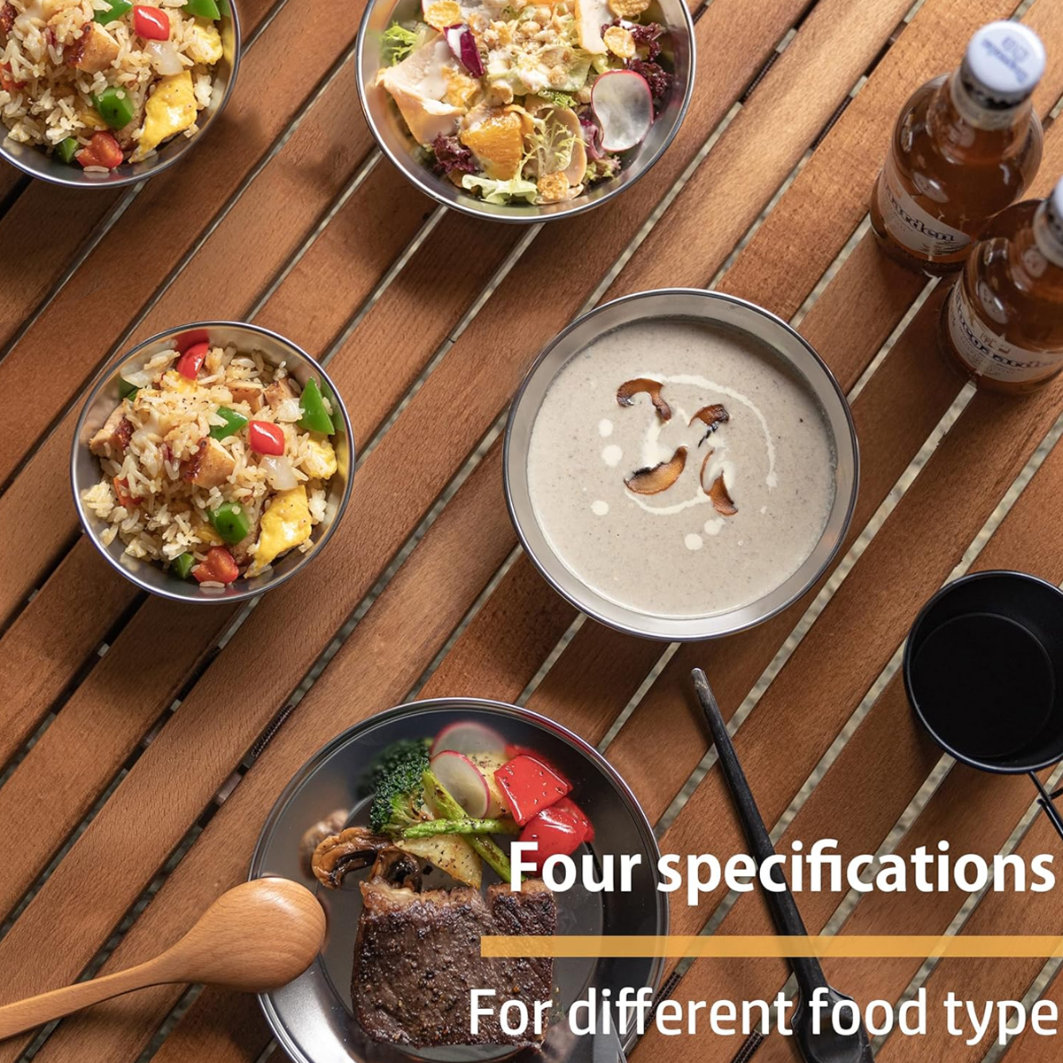 Bộ Bát Chén Đĩa Cắm Trại Inox Campingmoon S395