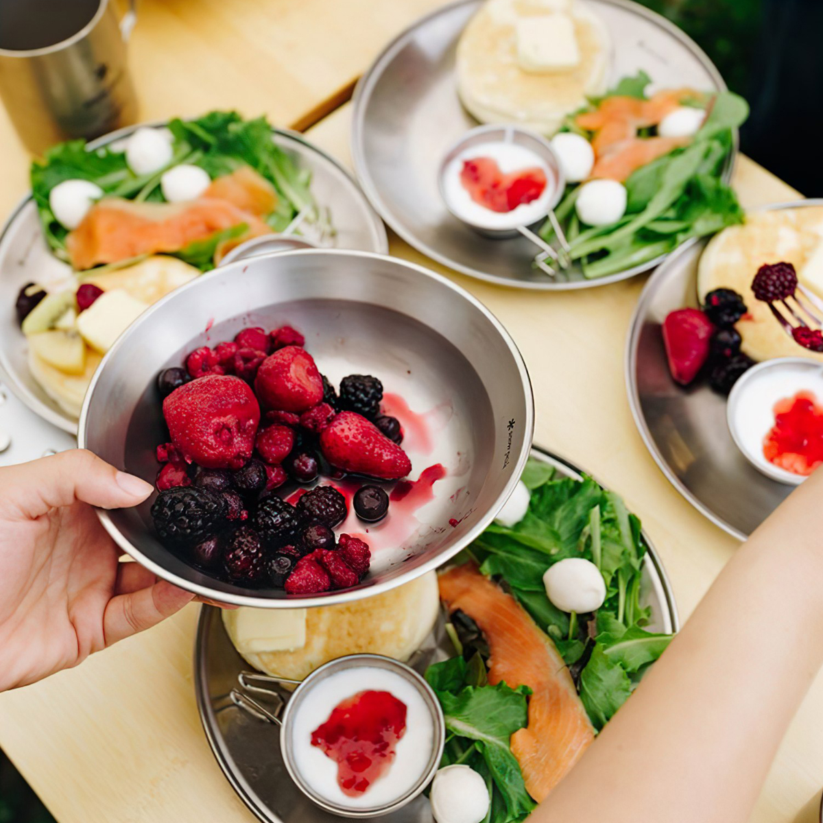 Bộ Chén Đĩa Cắm Trại Du Lịch ( bộ gia đình ) Snowpeak Tableware Set L Family