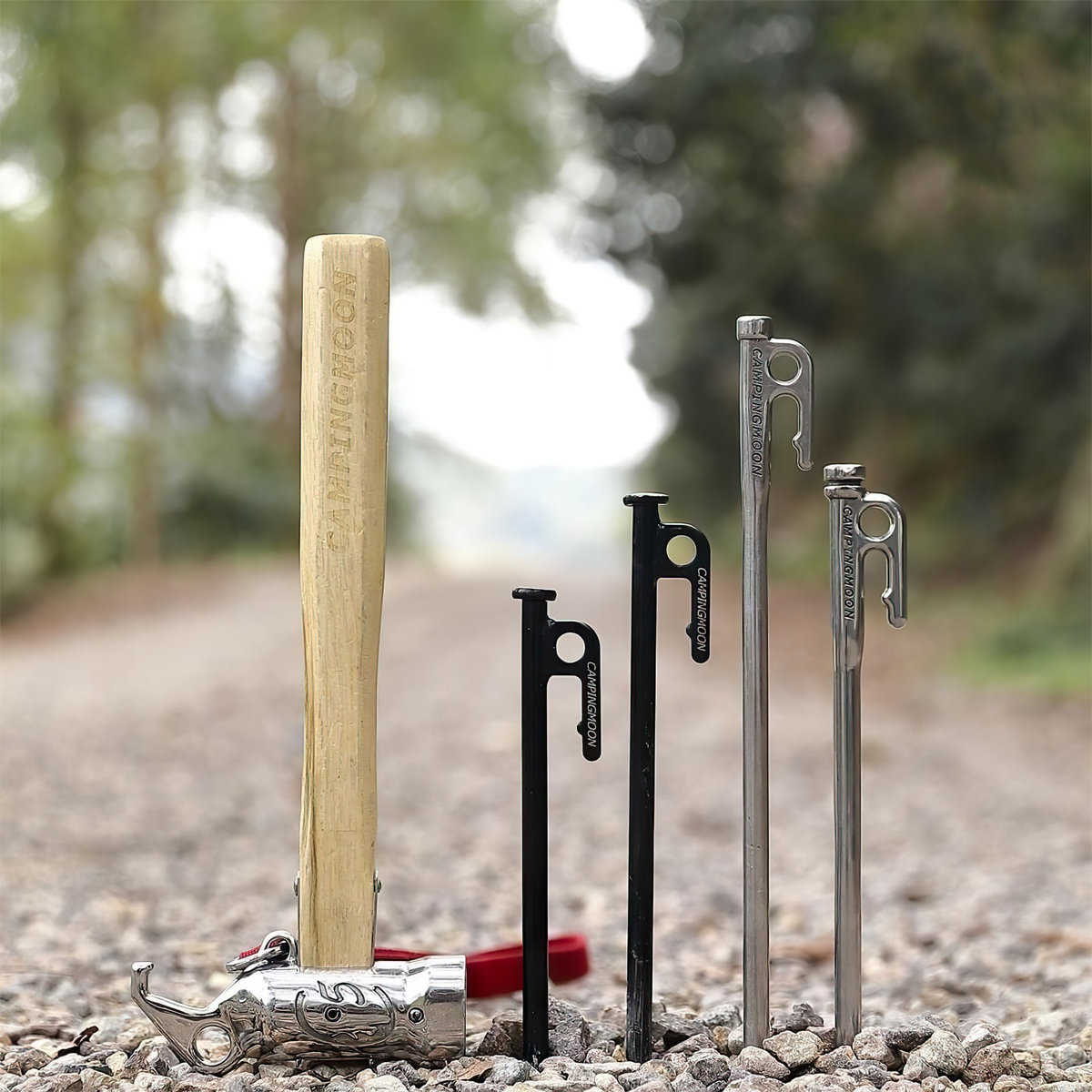 Bộ Cọc Tăng/Lều Cắm Trại Thép Mạ Đen Campingmoon T20-8, T30-8, T40-6