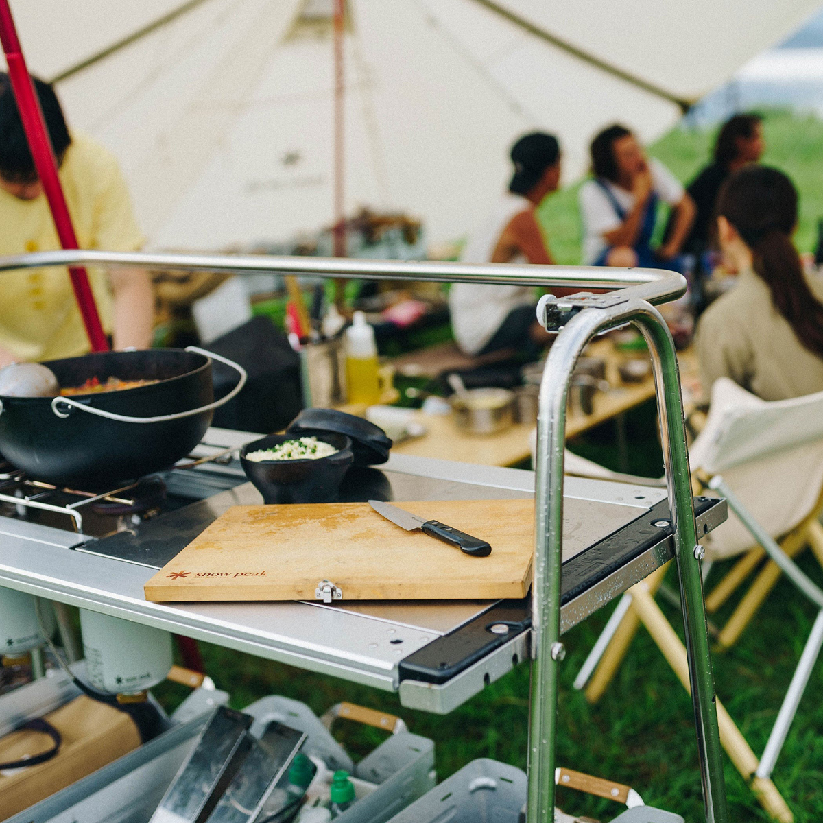 Bộ Dao Thớt Cắm Trại Du Lịch Snowpeak Chopping Board Set L