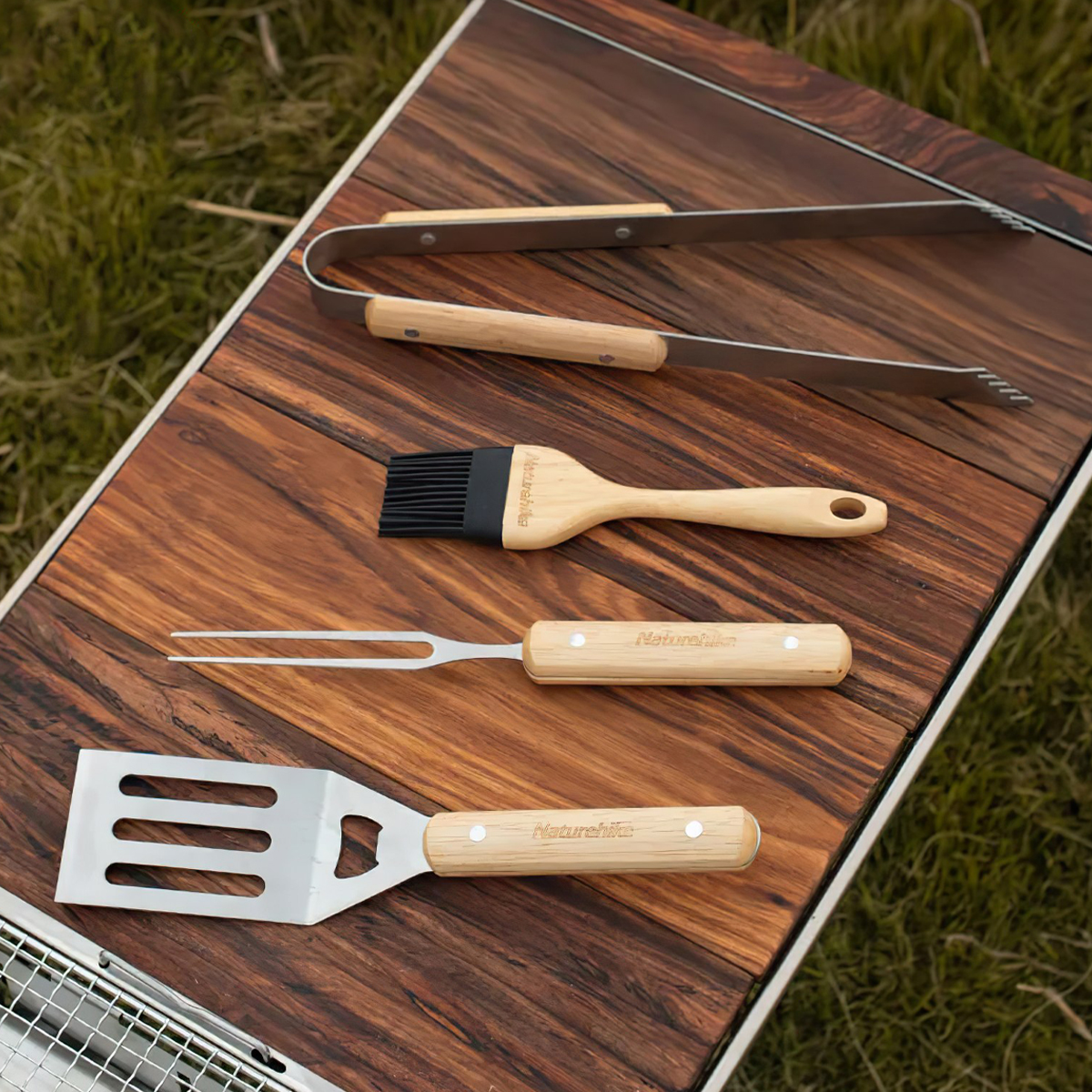 Naturehike Bộ Dụng Cụ BBQ Cắm Trại 4 Trong 1 Glamping Four-Piece Barbecue Tool Set