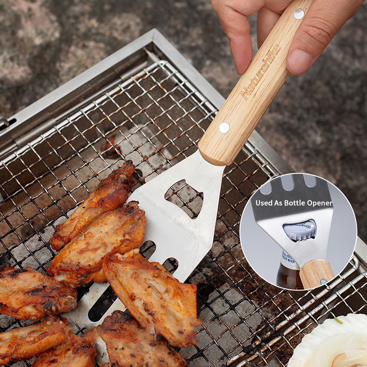 Naturehike Bộ Dụng Cụ BBQ Cắm Trại 4 Trong 1 Glamping Four-Piece Barbecue Tool Set