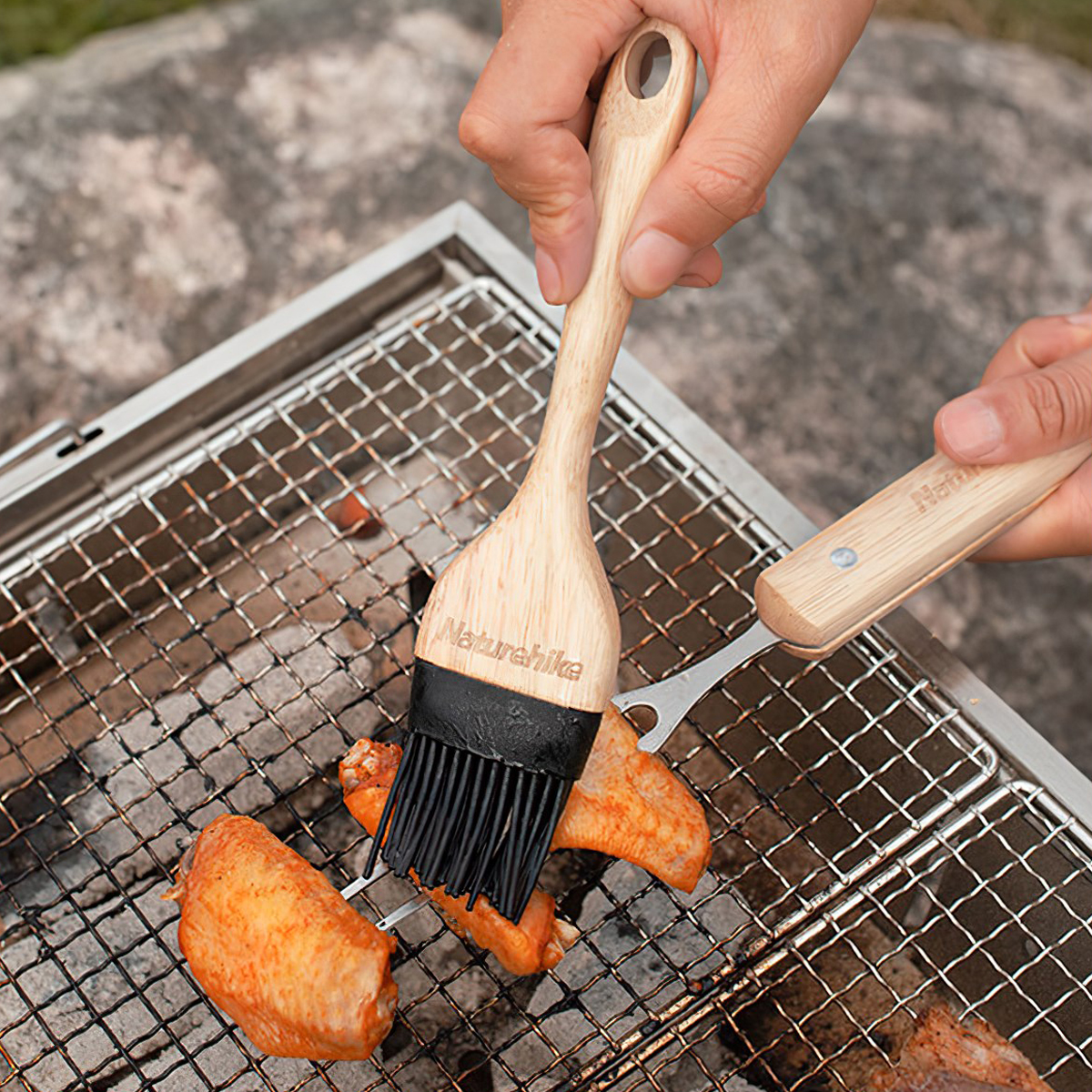 Naturehike Bộ Dụng Cụ BBQ Cắm Trại 4 Trong 1 Glamping Four-Piece Barbecue Tool Set
