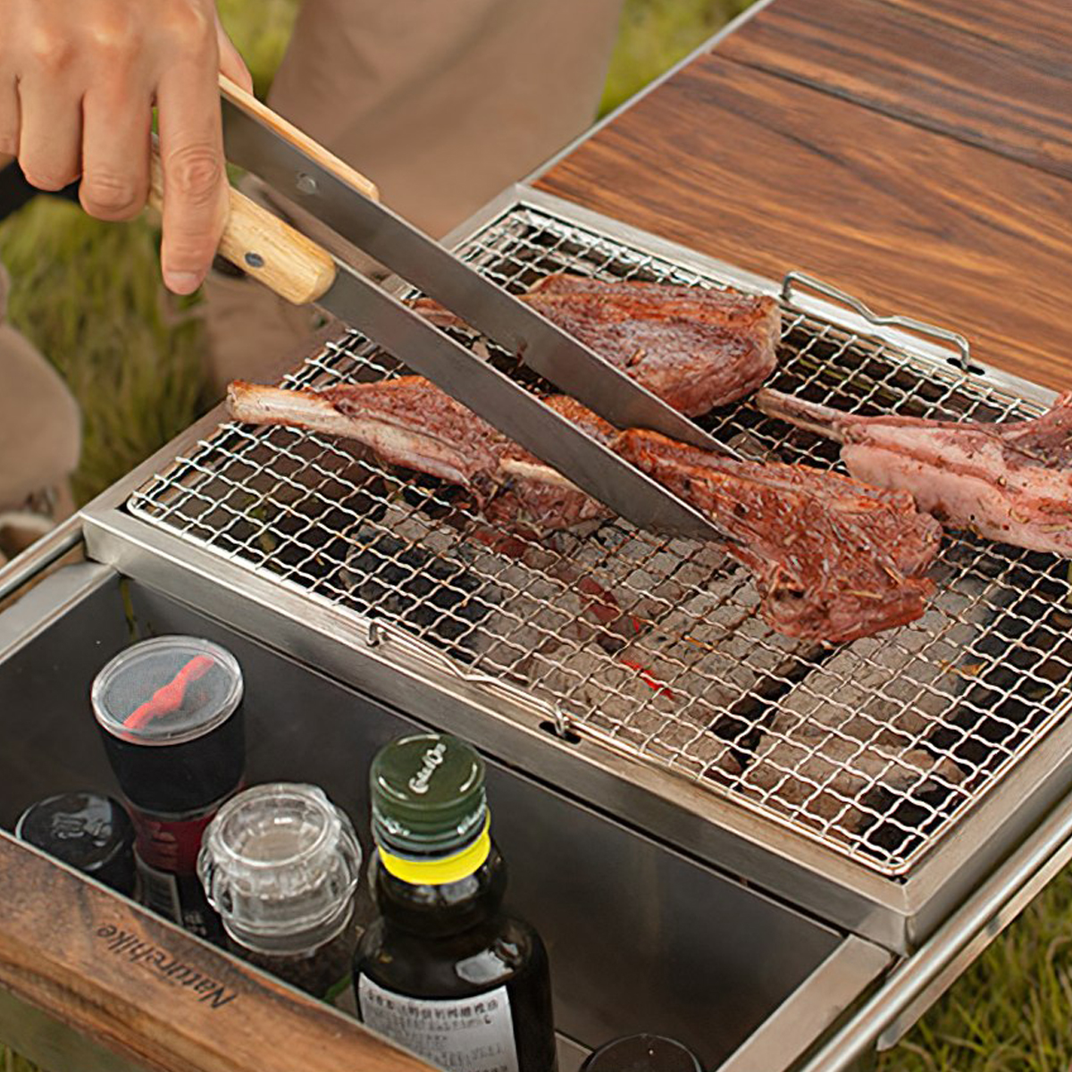 Naturehike Bộ Dụng Cụ BBQ Cắm Trại 4 Trong 1 Glamping Four-Piece Barbecue Tool Set