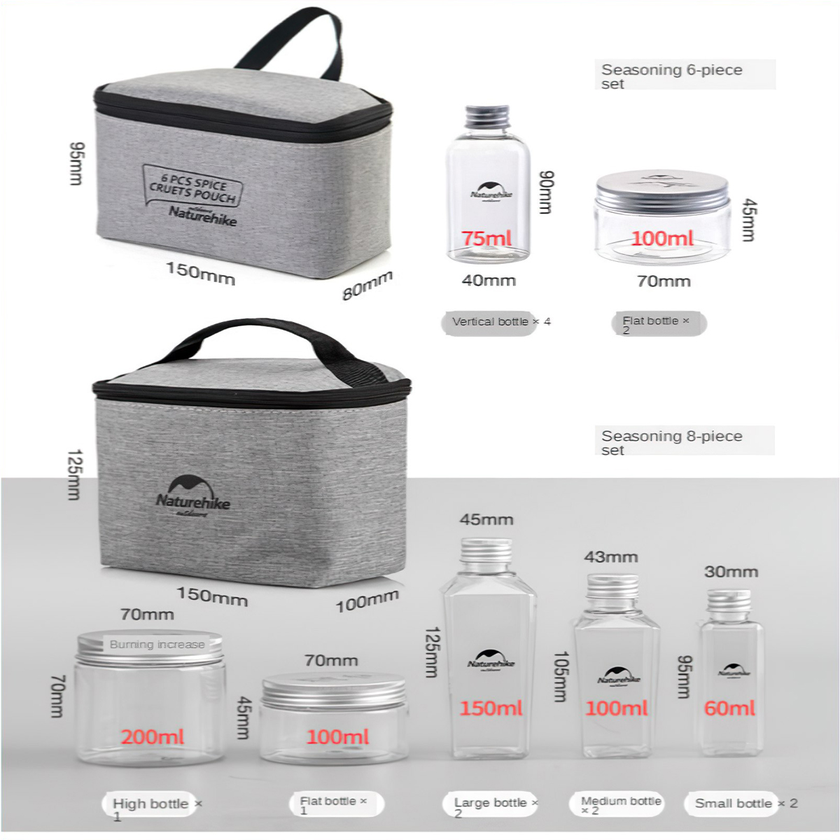 Naturehike Bộ Lọ Đựng Gia Vị Cắm Trại - Dã Ngoại