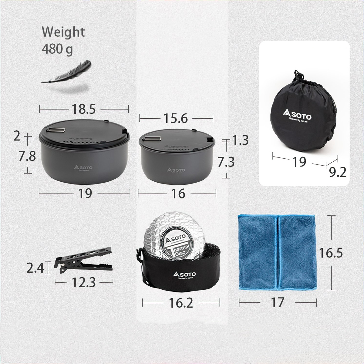 Bộ Nồi Cắm Trại Du Lịch Soto Navigator Cookware System