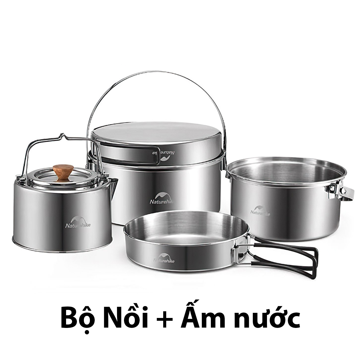 Naturehike Bộ Nồi Cắm Trại Inox Xếp Gọn NH22CJ005