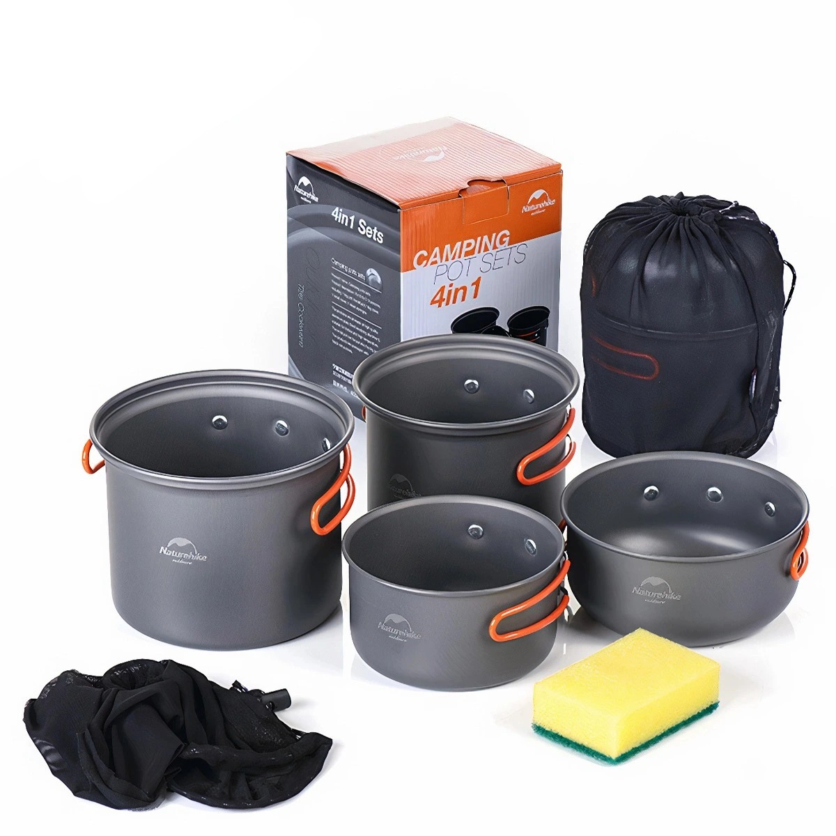 Naturehike Bộ nồi dã ngoại 4 chiếc có móc treo