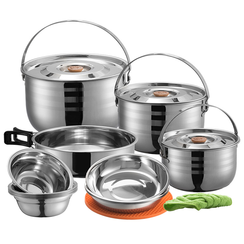 Campingmoon MC-240 Bộ Nồi Cắm Trại 8 Món Cookware