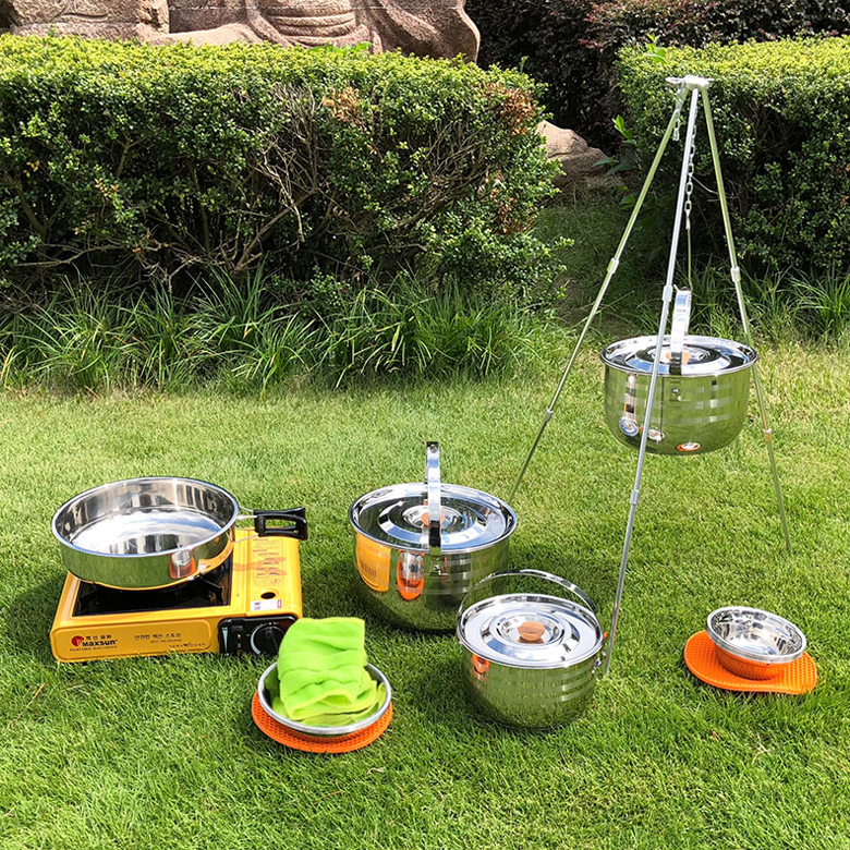 Campingmoon MC-240 Bộ Nồi Cắm Trại 8 Món Cookware