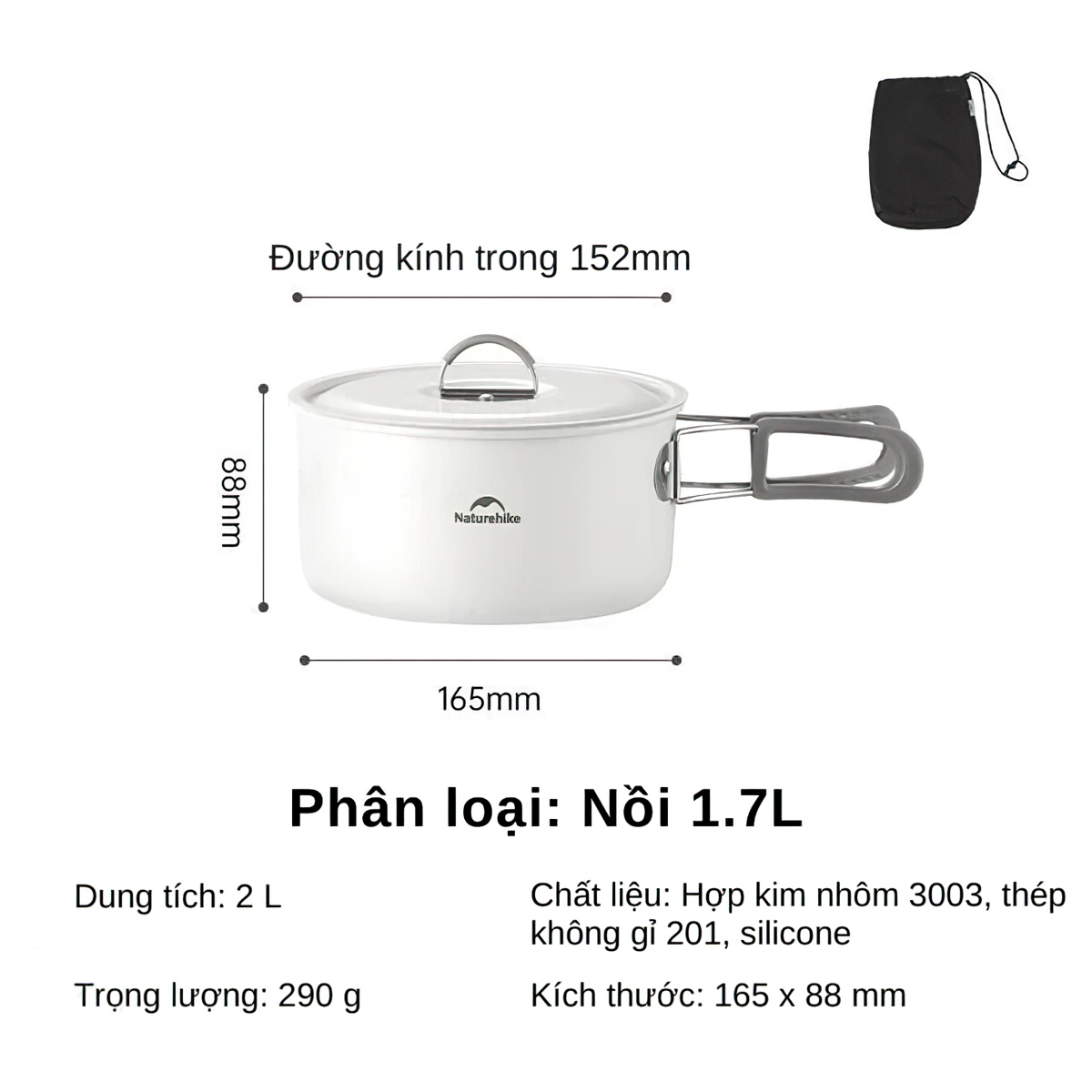 Naturehike Bộ Nồi Tráng Men Cắm Trại Cao Cấp CNK2450CF013