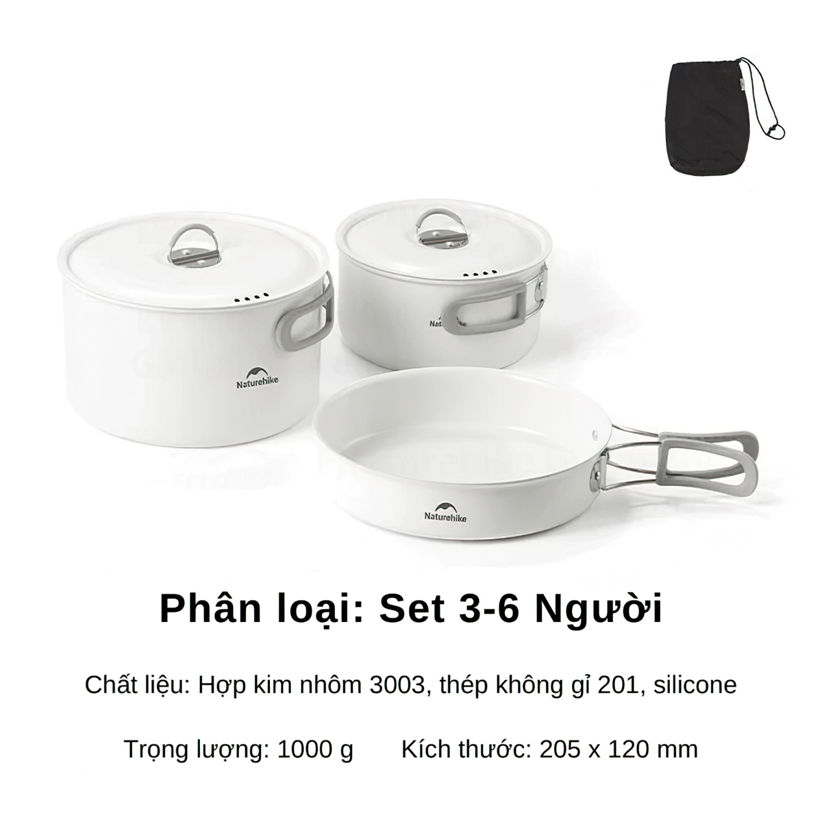 Naturehike Bộ Nồi Tráng Men Cắm Trại Cao Cấp CNK2450CF013