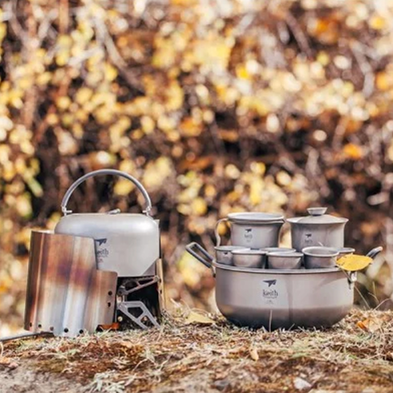 Bộ Pha Trà Dã Ngoại Keith Titanium (10pcs)