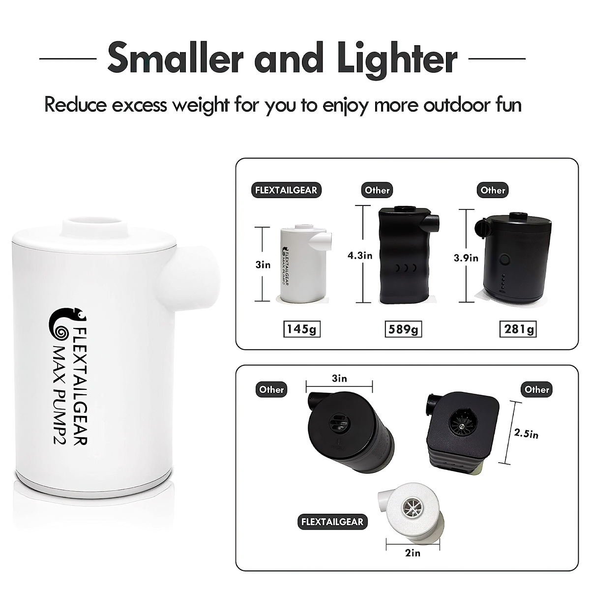 Flextail MAX PUMP 2 PRO – 4 in 1 Máy Bơm Hơi Đệm Gối Hơi Cắm Trại Đa Năng Hút Chân Không