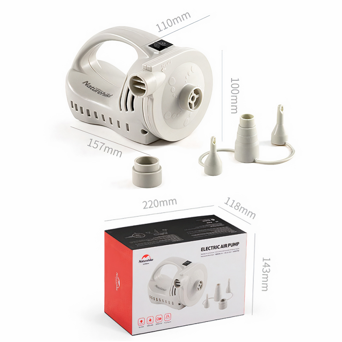 Bơm Hơi Đa Năng – Pin 2000 mAh Naturehike