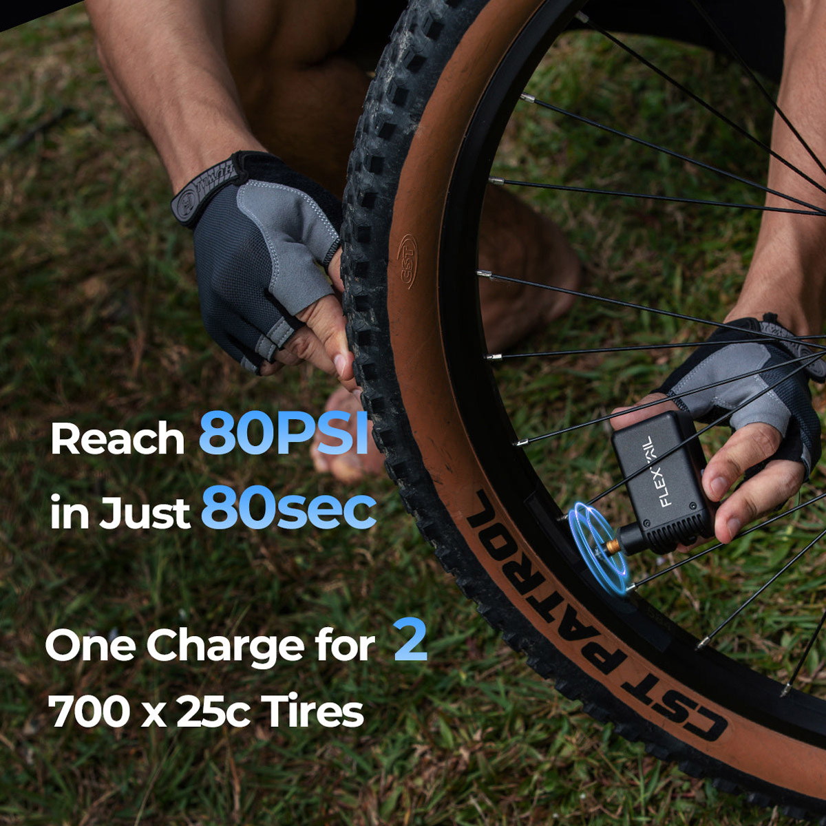 Flextail Tiny Bike Pump 100PSI Bơm Xe Đạp Bằng Điện Di Động