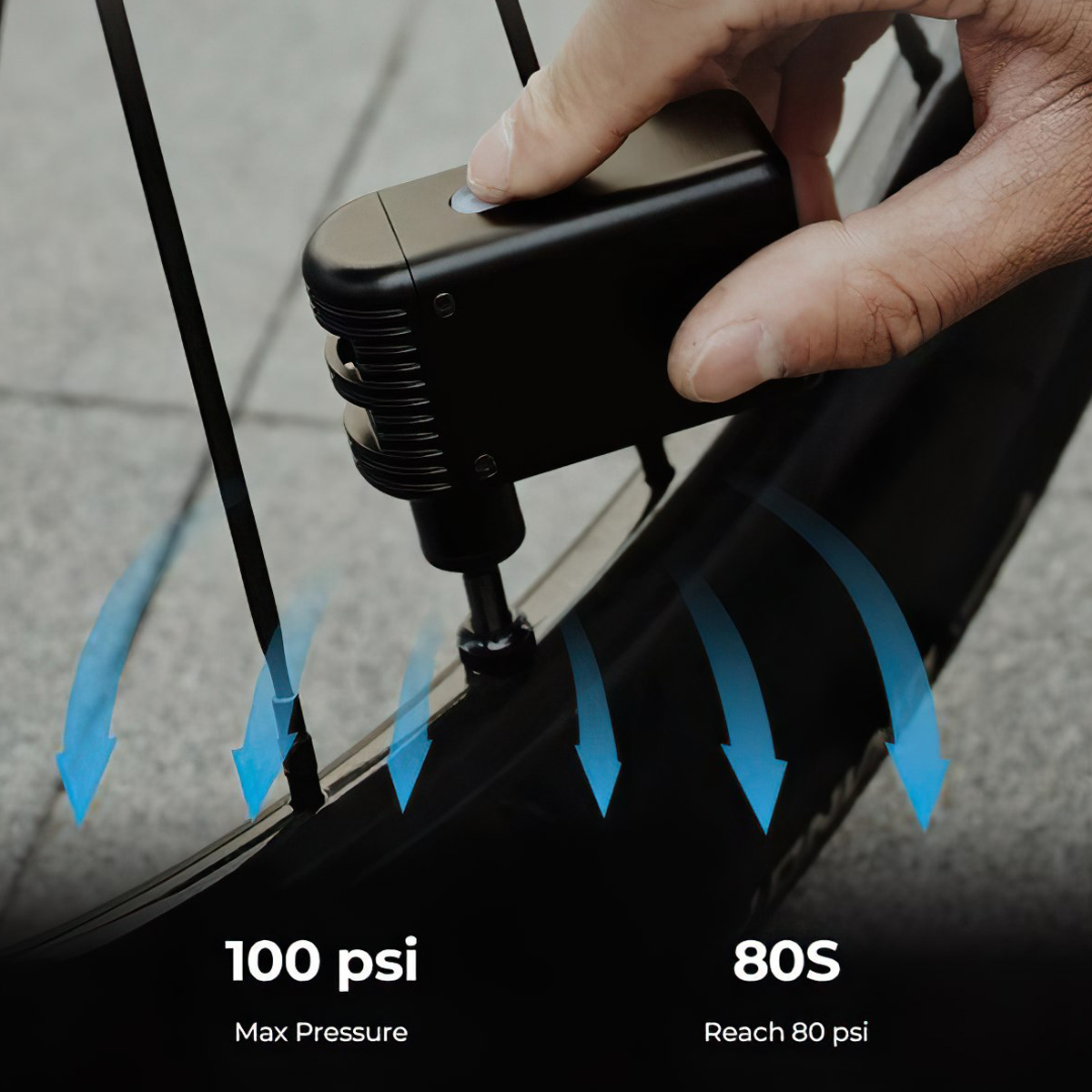 Flextail Tiny Bike Pump 100PSI Bơm Xe Đạp Bằng Điện Di Động