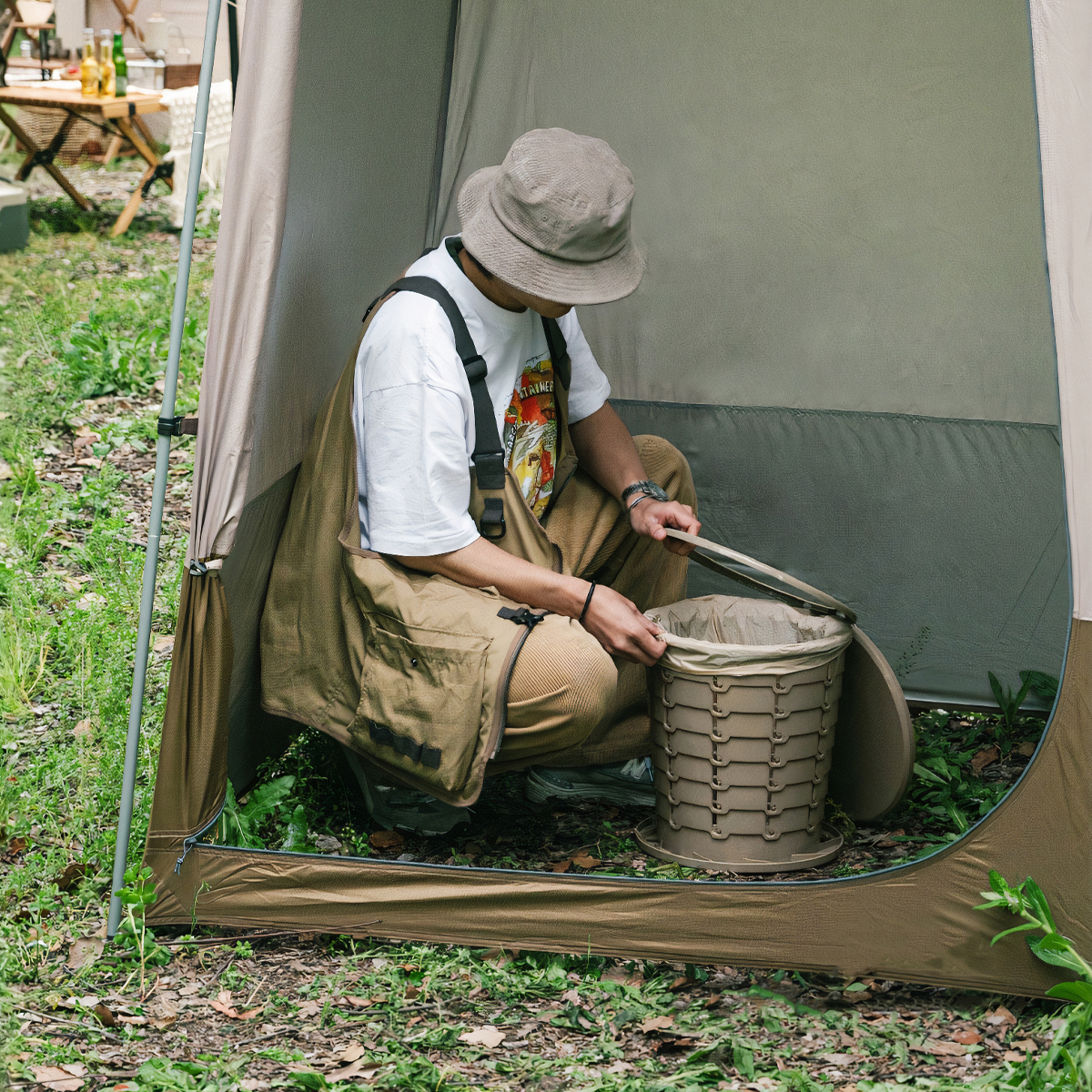 Naturehike NH22SJ00B Bồn Vệ Sinh Kiêm thùng Rác Cắm Trại Dã Ngoại Gấp Gọn Tiện Lợi