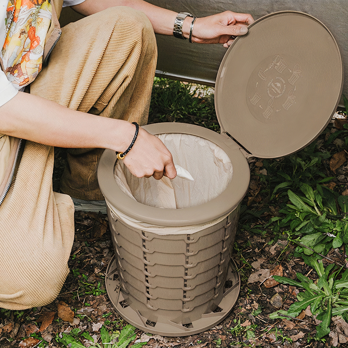 Naturehike NH22SJ00B Bồn Vệ Sinh Kiêm thùng Rác Cắm Trại Dã Ngoại Gấp Gọn Tiện Lợi