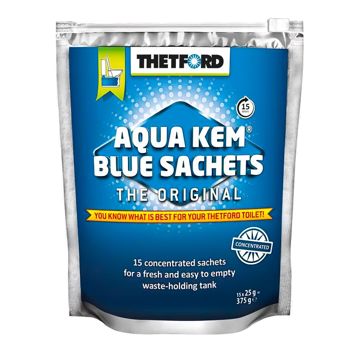 Bột xử lý khử bồn cầu toilet nhà vệ sinh du lịch cắm trại Thetford Aqua Kem Blue Concentrate Sachets