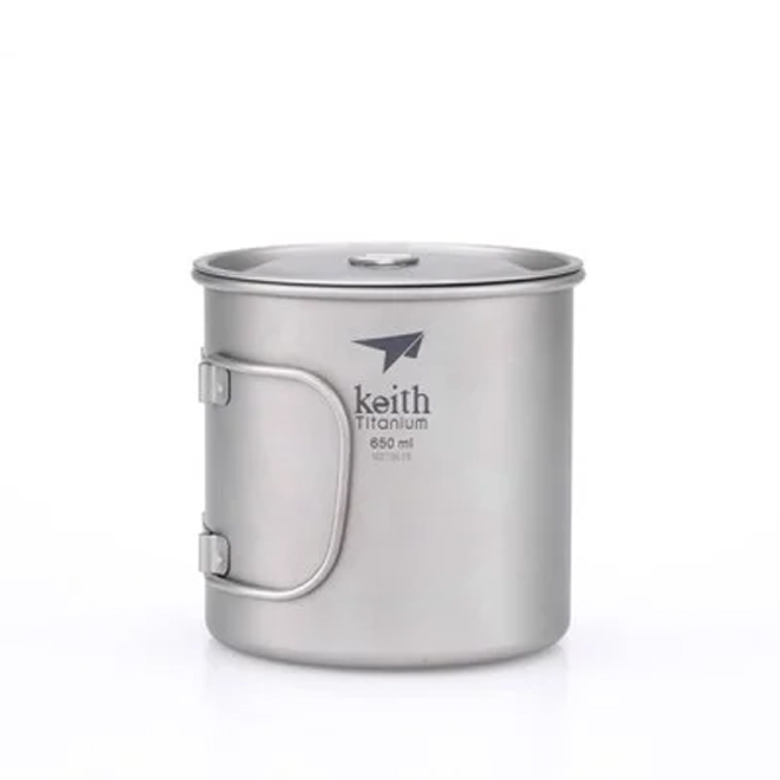 Ca titanium Keith 650ml không nắp, tay cầm gập