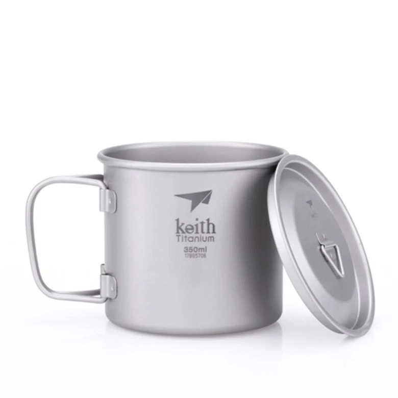 Ca titanium 1 lớp có tay cầm (350ml) – có kèm túi lưới