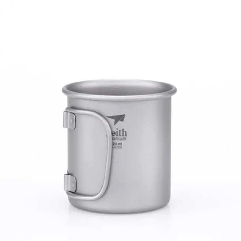 Ca titanium Keith 220ml không nắp, tay cầm gập sang một bên