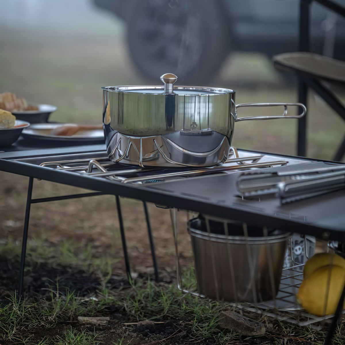 Campingmoon CC-18 Nồi Nấu Súp Thép Không Gỉ 3 Lớp (2 Lít)