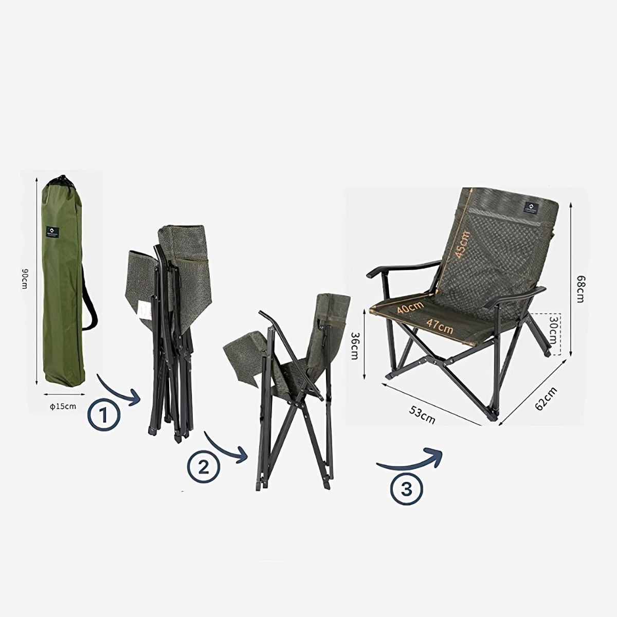 Campingmoon F-1003-W Ghế Lưới Owaga Xếp Gọn