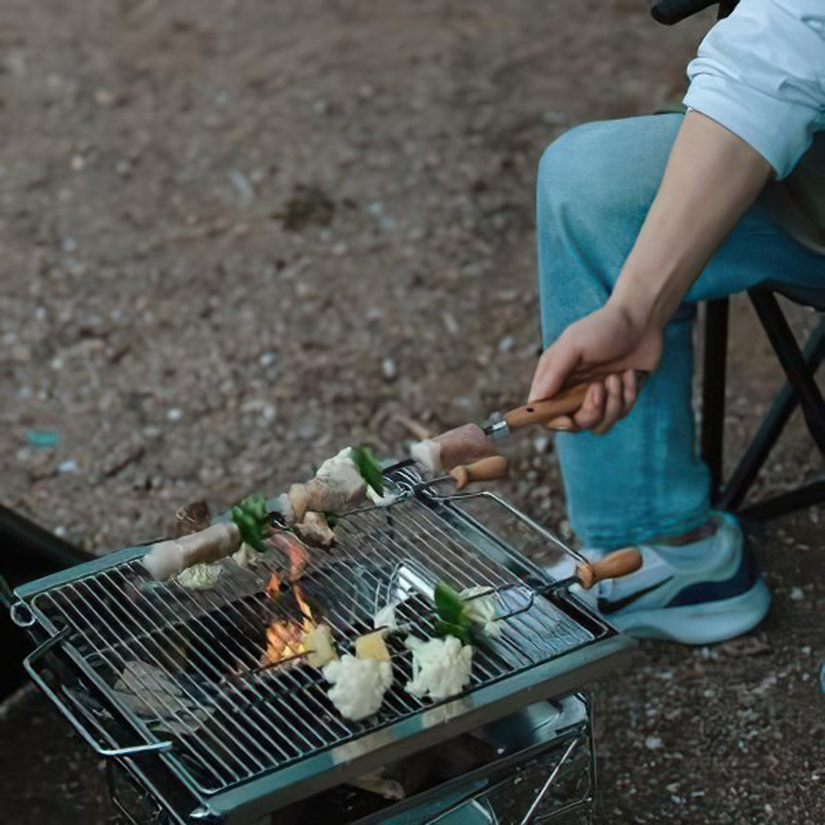 Campingmoon K480 Bộ Xiên Nướng BBQ (Bộ 08 Cái)