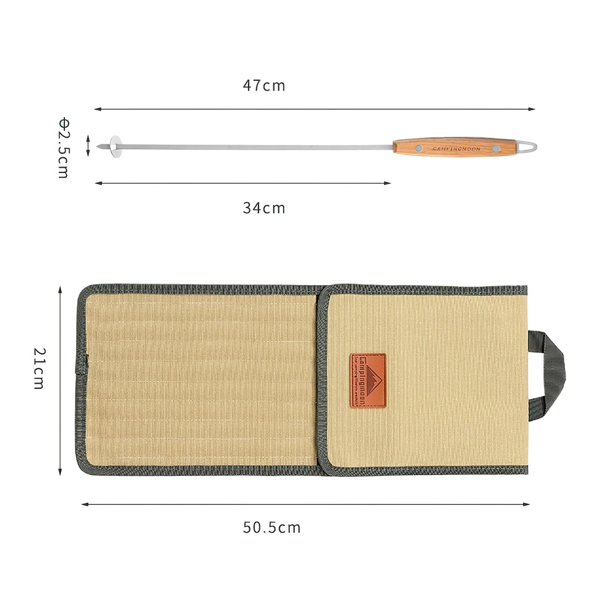 Campingmoon K480 Bộ Xiên Nướng BBQ (Bộ 08 Cái)